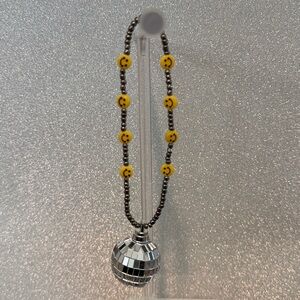 one-of-a-kind handmade disco ball rearview mirror charm